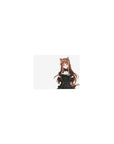 Classic anime girl mouse pad 14x10 inches with fox-eared maid in black frilly dress on white.