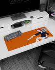 32x12 inches anime mouse pad featuring Soma Yukihira with headband and apron ribbons in motion.