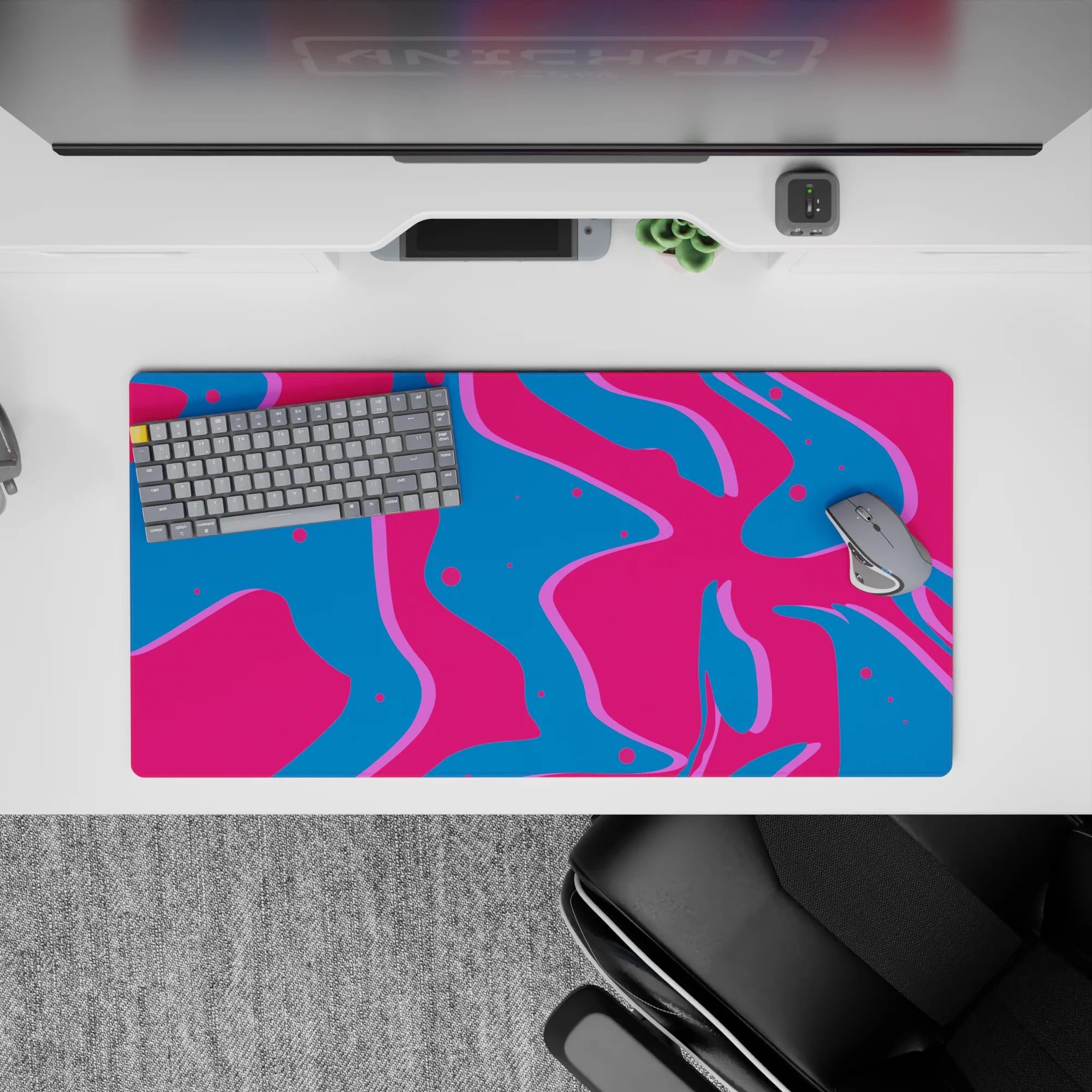 Liquid Abstract Deskmat | Mousepad | Deskpad - Neon Splash