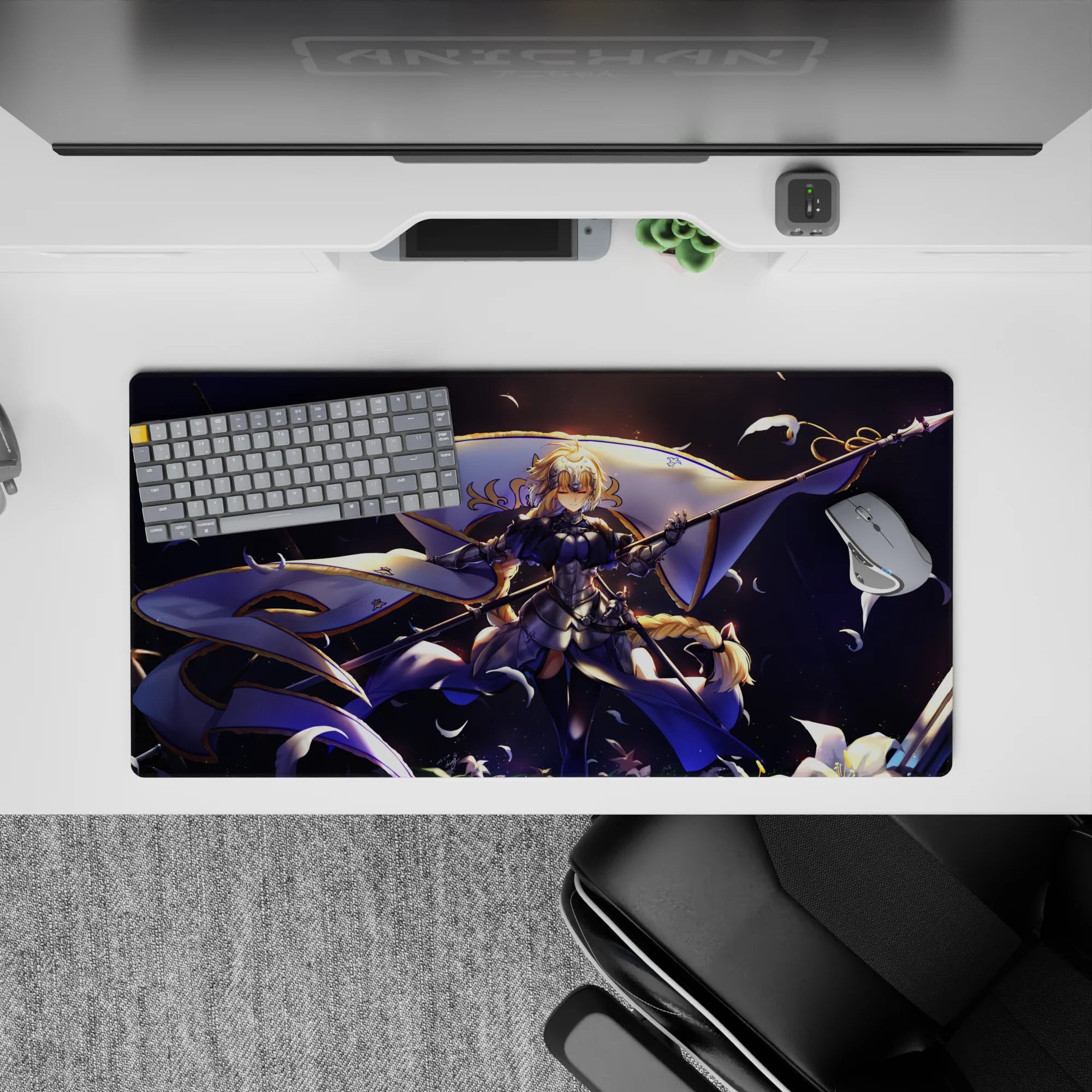 Fate Grand Order Deskmat | Mousepad | Deskpad - Radiant Jeanne d&#39;Arc Banner - AniChan