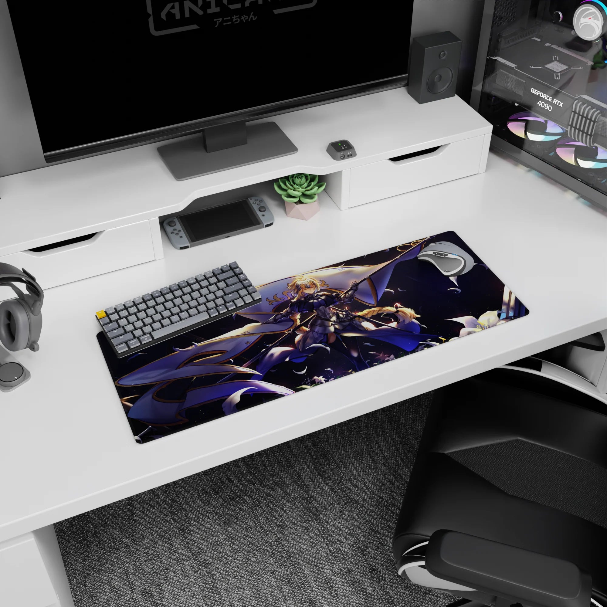 Fate Grand Order Deskmat | Mousepad | Deskpad - Radiant Jeanne d&#39;Arc Banner - AniChan