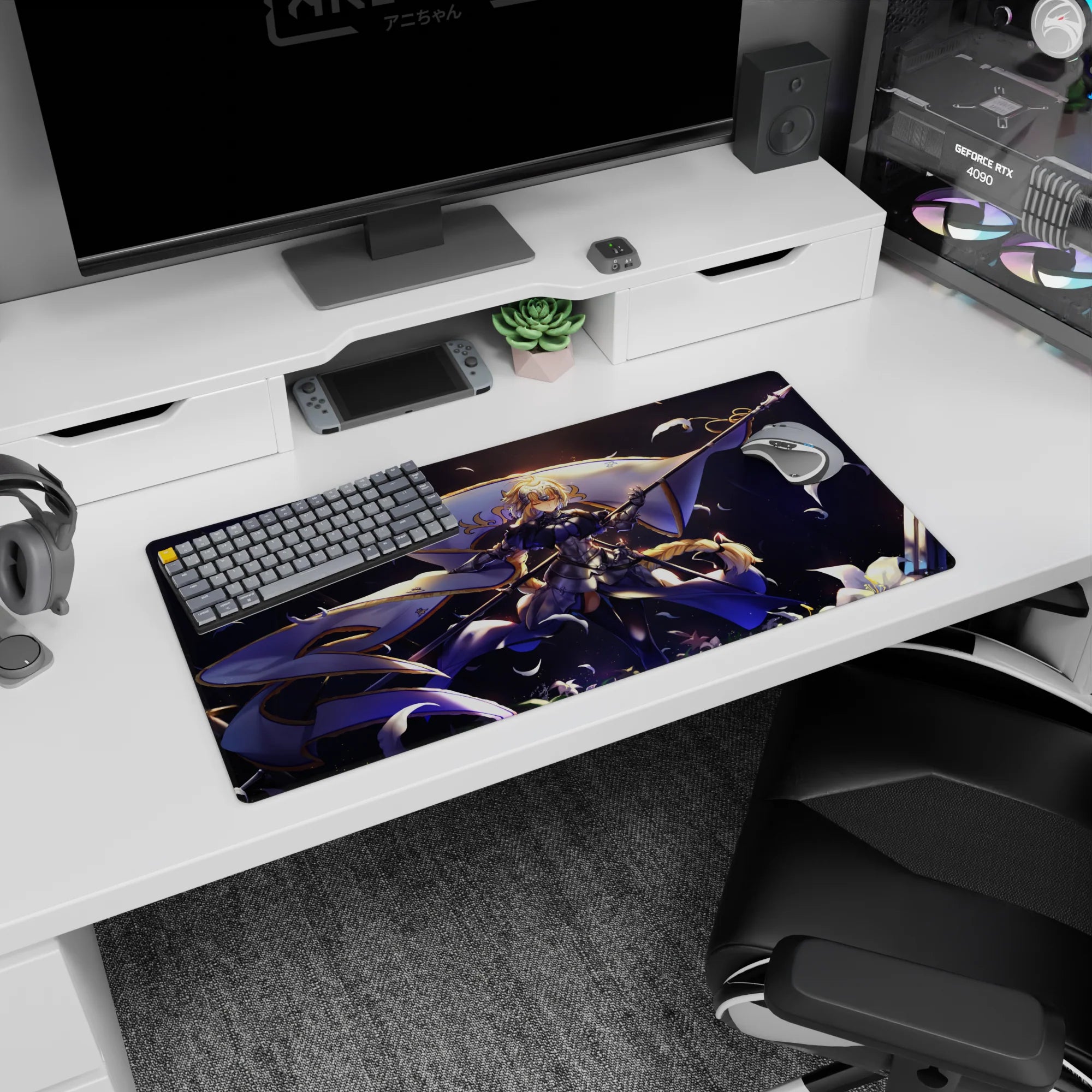 Fate Grand Order Deskmat | Mousepad | Deskpad - Radiant Jeanne d&#39;Arc Banner - AniChan