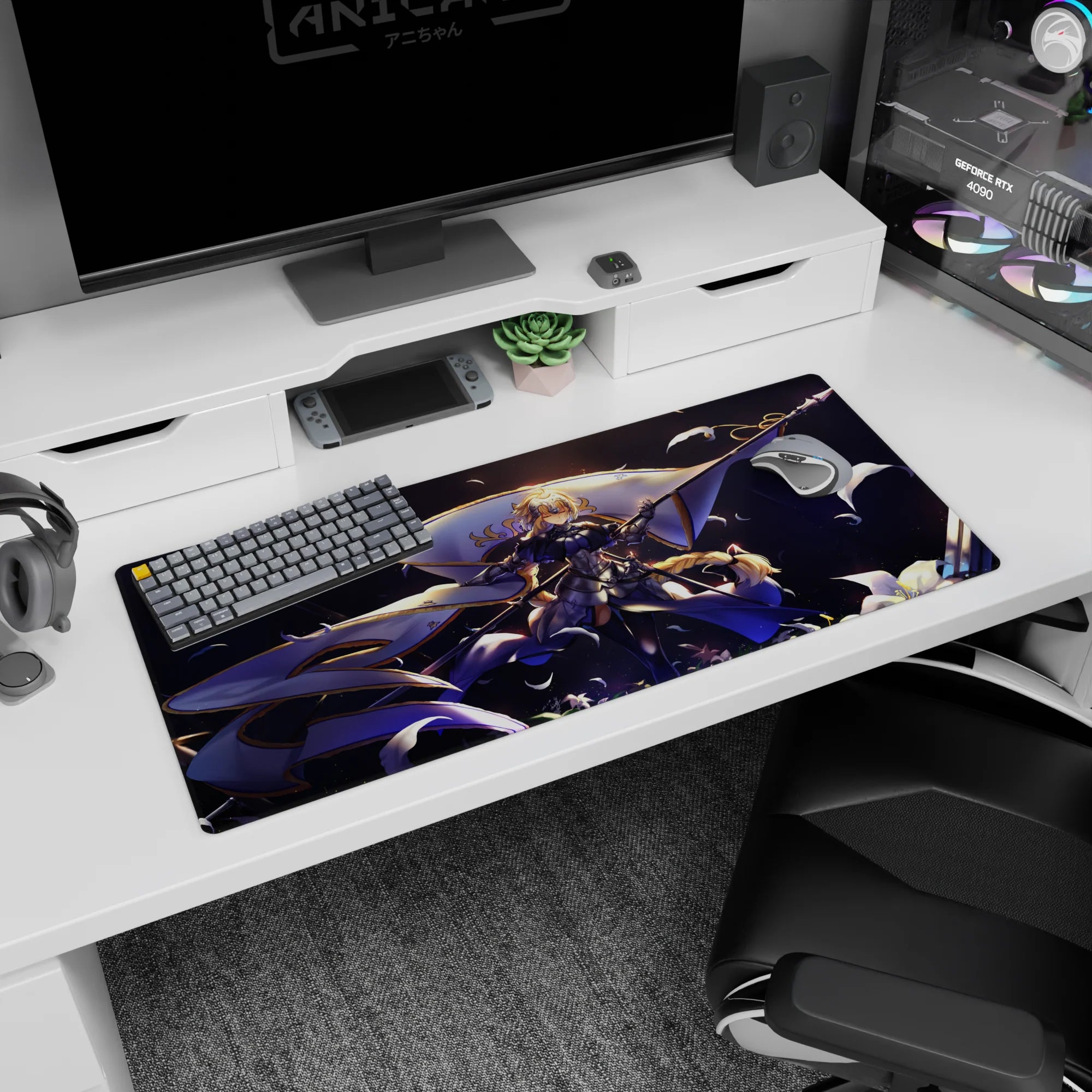 Fate Grand Order Deskmat | Mousepad | Deskpad - Radiant Jeanne d'Arc Banner - AniChan