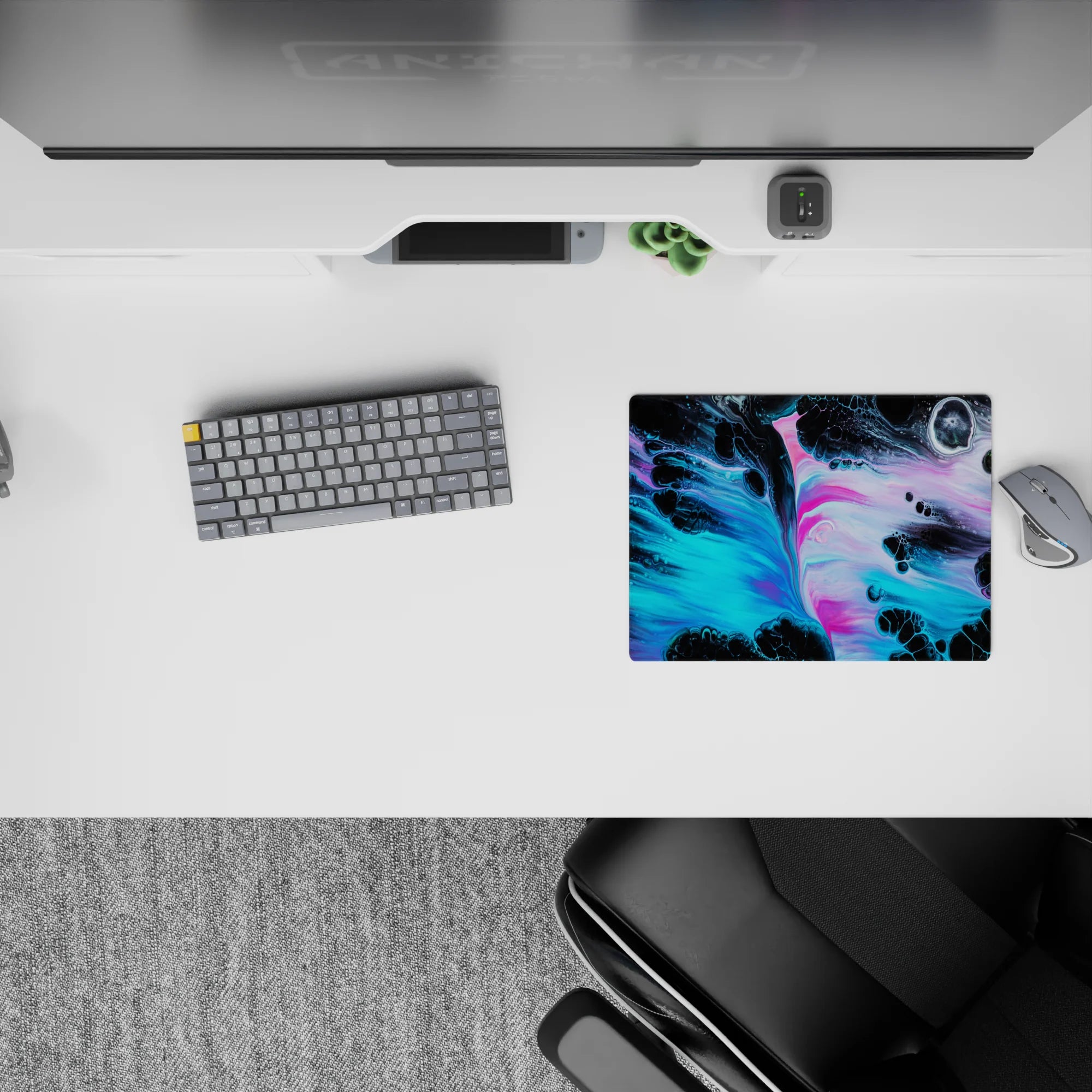 Abstract Deskmat | Mousepad | Deskpad - Neon Nebula - AniChan