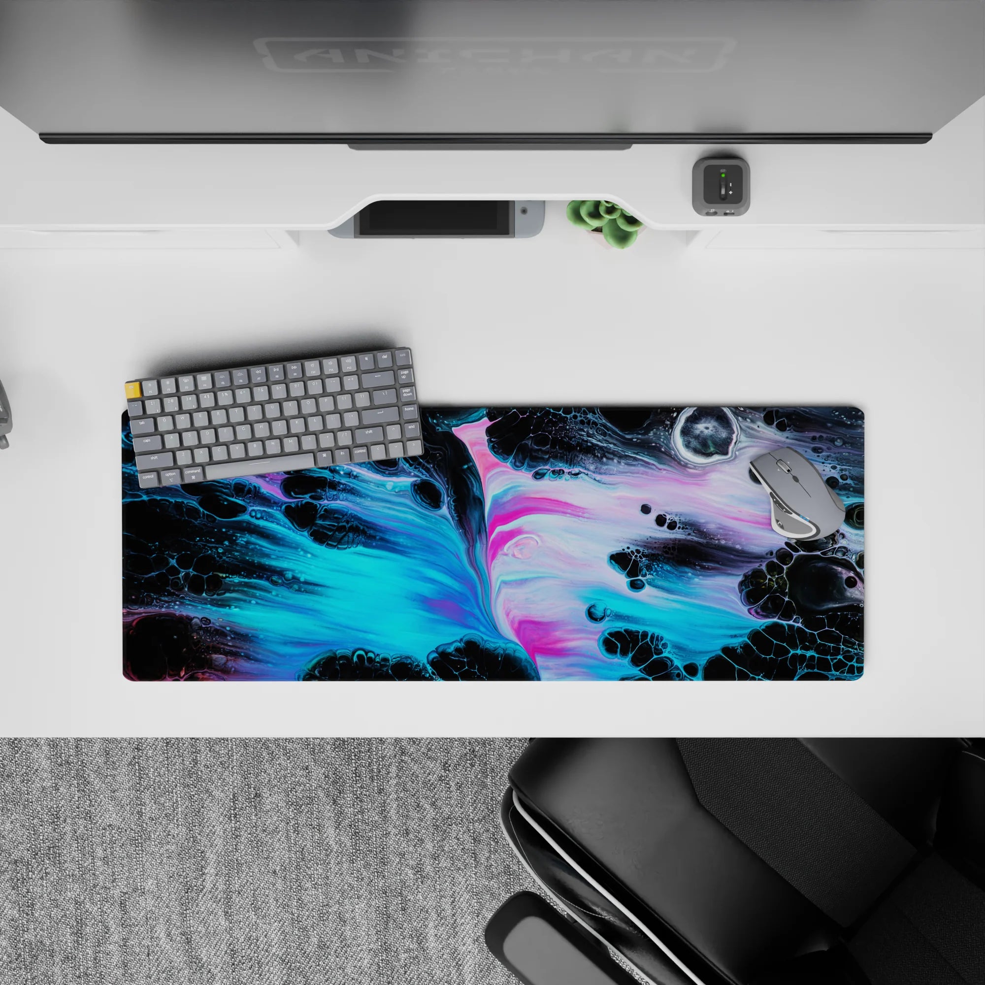 Abstract Deskmat | Mousepad | Deskpad - Neon Nebula - AniChan