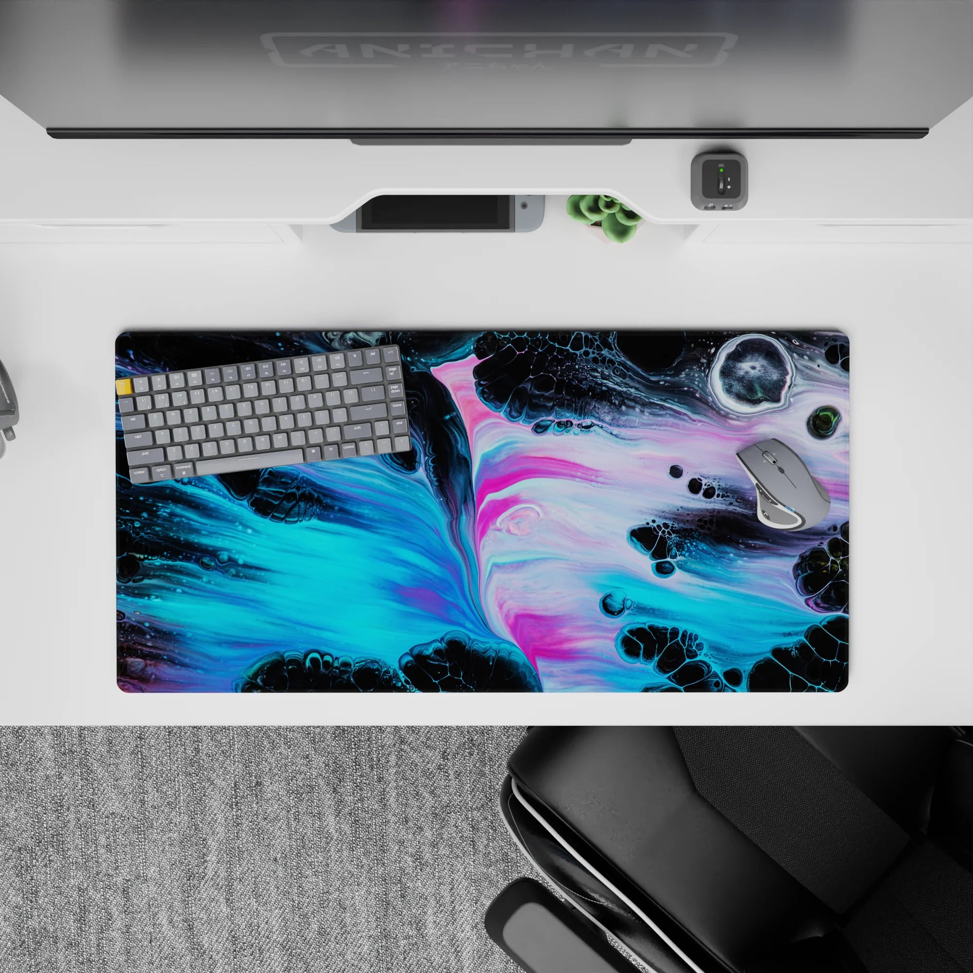 Abstract Deskmat | Mousepad | Deskpad - Neon Nebula - AniChan