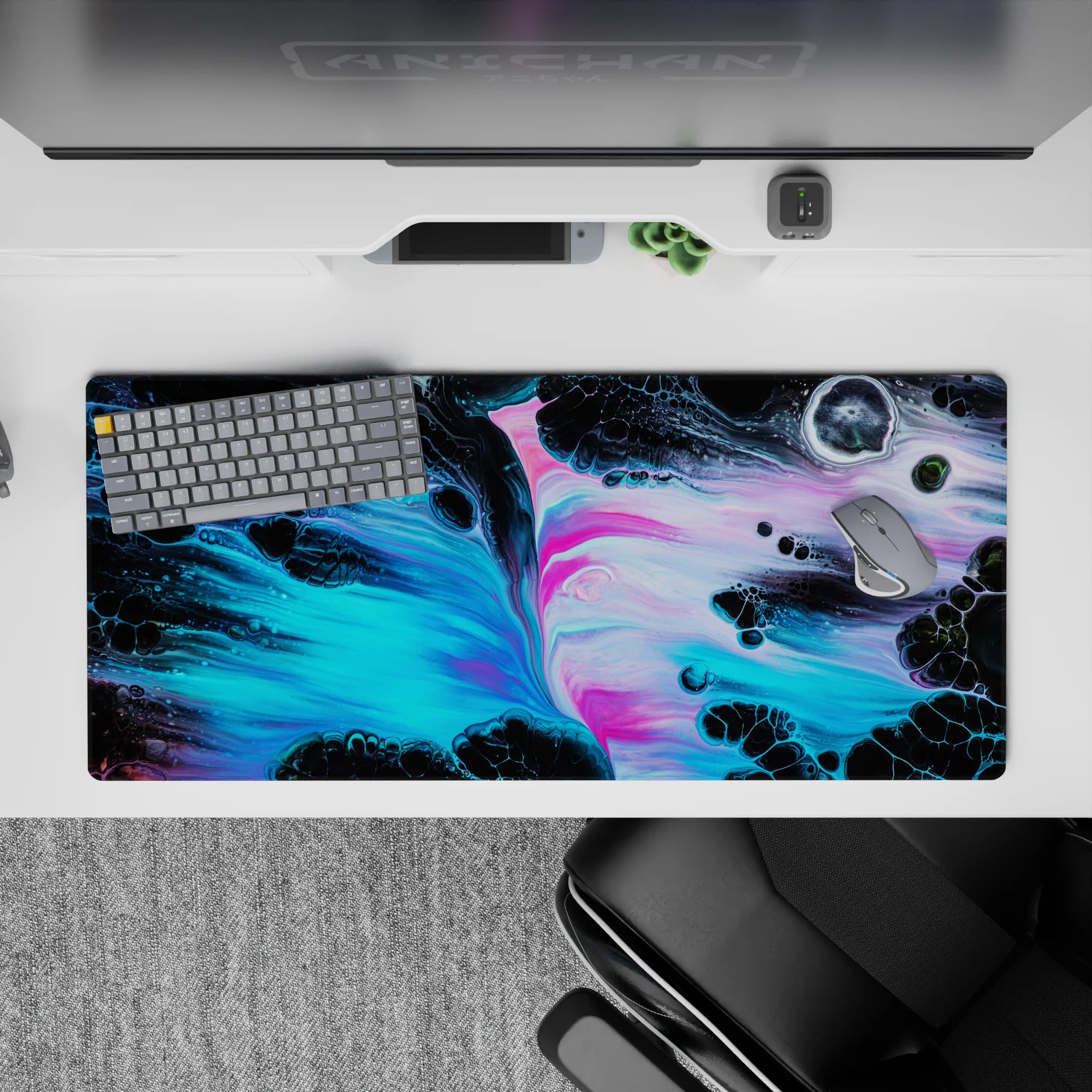 Abstract Deskmat | Mousepad | Deskpad - Neon Nebula - AniChan