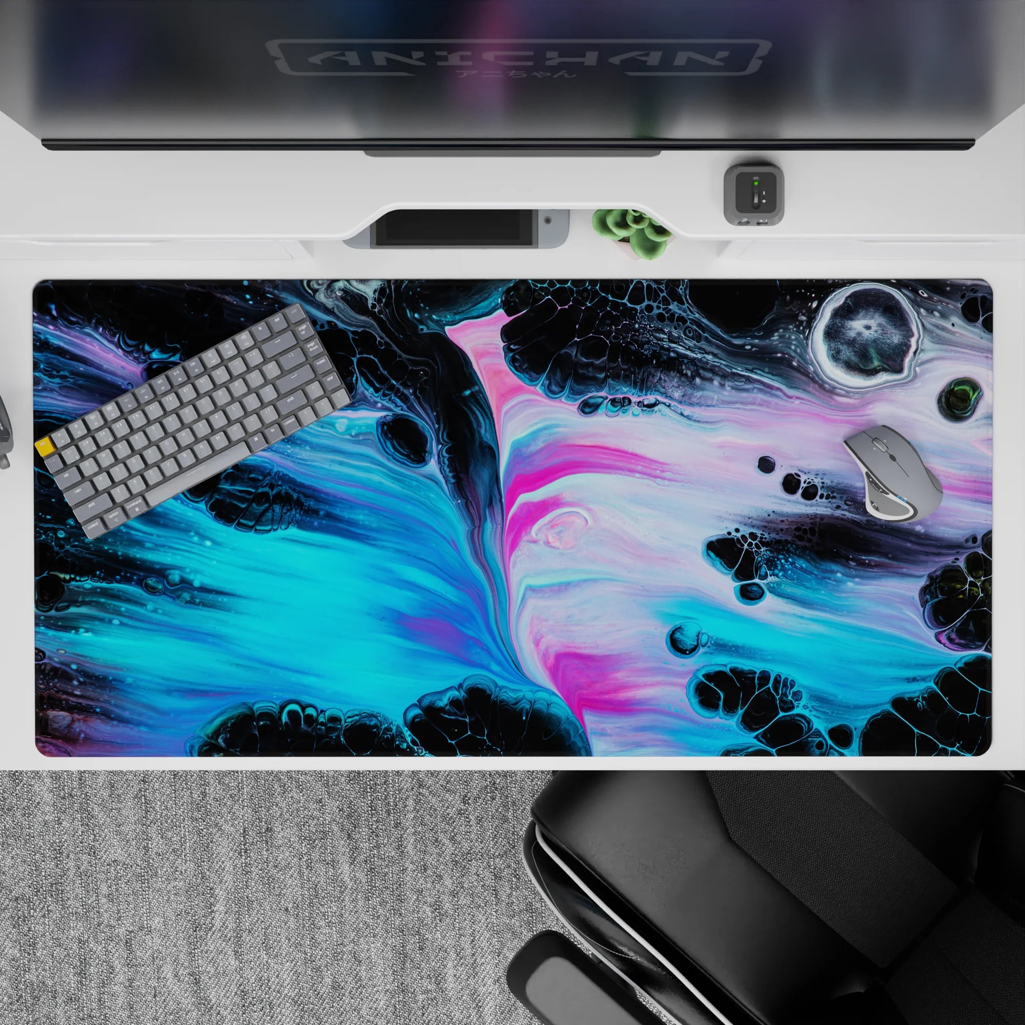 Abstract Deskmat | Mousepad | Deskpad - Neon Nebula - AniChan