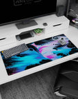 Abstract Deskmat | Mousepad | Deskpad - Neon Nebula - AniChan