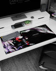 Persona 5 Strikers desk pad 36x16 inches featuring Joker and Arsène slicing through the Tokyo skyline, perfect for anime fans.