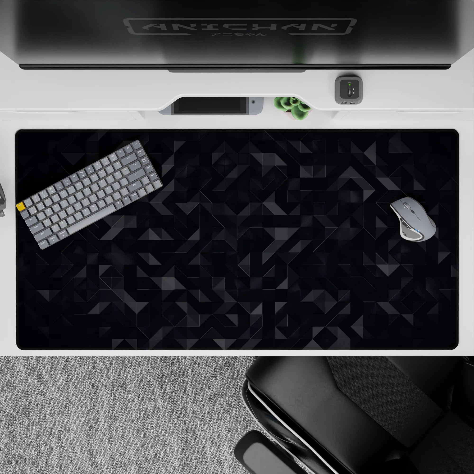 Abstract Deskmat | Mousepad | Deskpad - Midnight Geometry - AniChan