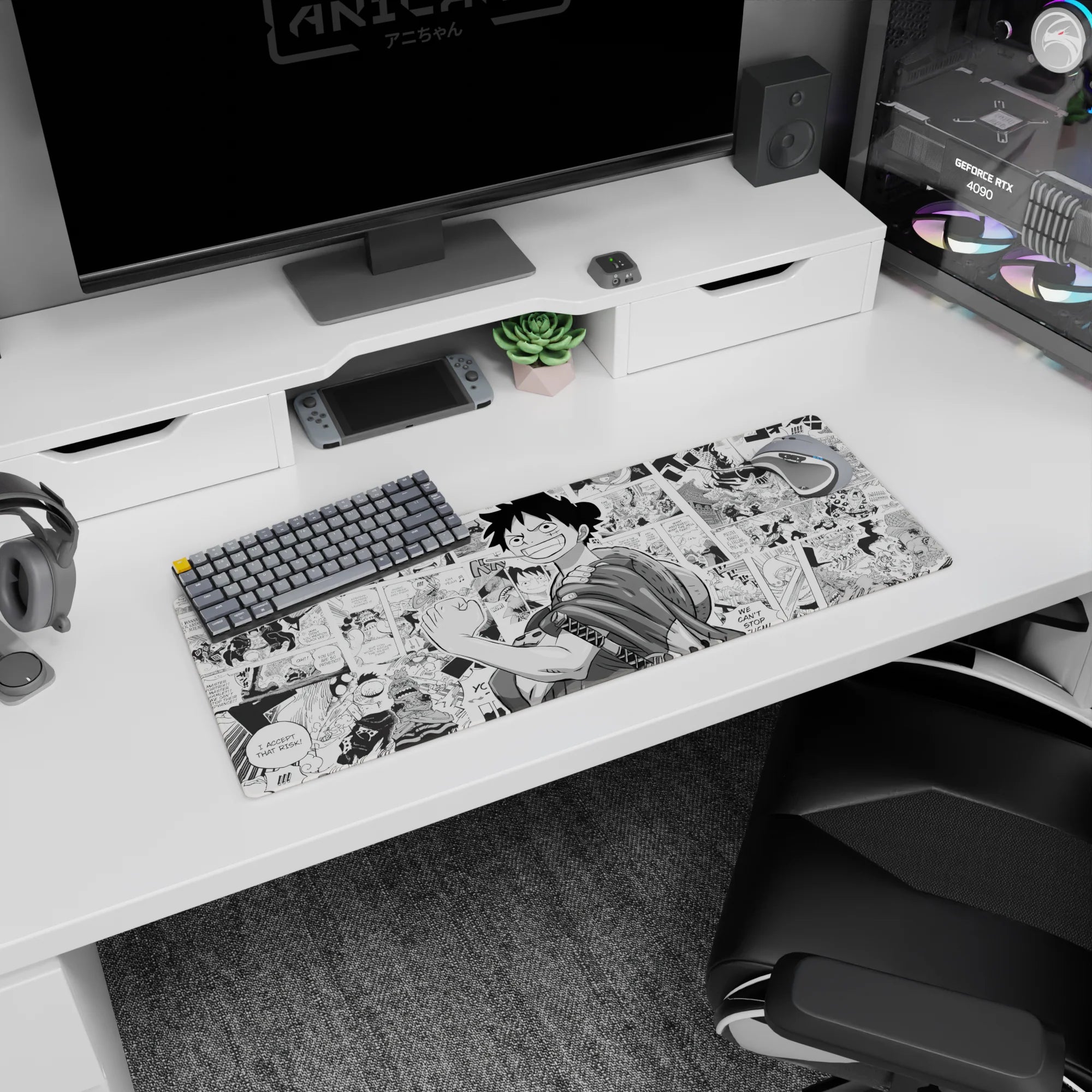 One Piece Deskmat | Mousepad | Deskpad - Luffy: Manga Hero - AniChan