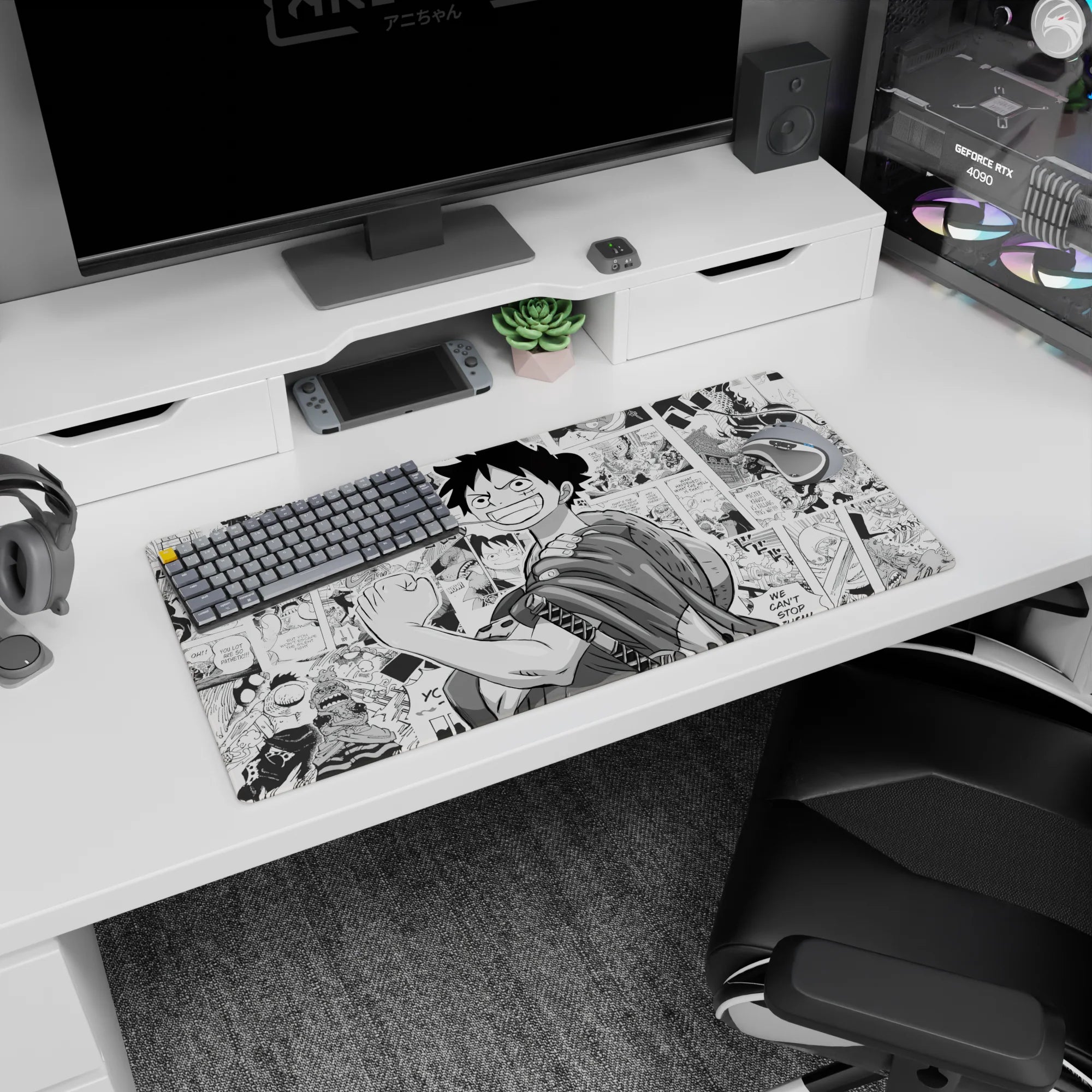 One Piece Deskmat | Mousepad | Deskpad - Luffy: Manga Hero - AniChan