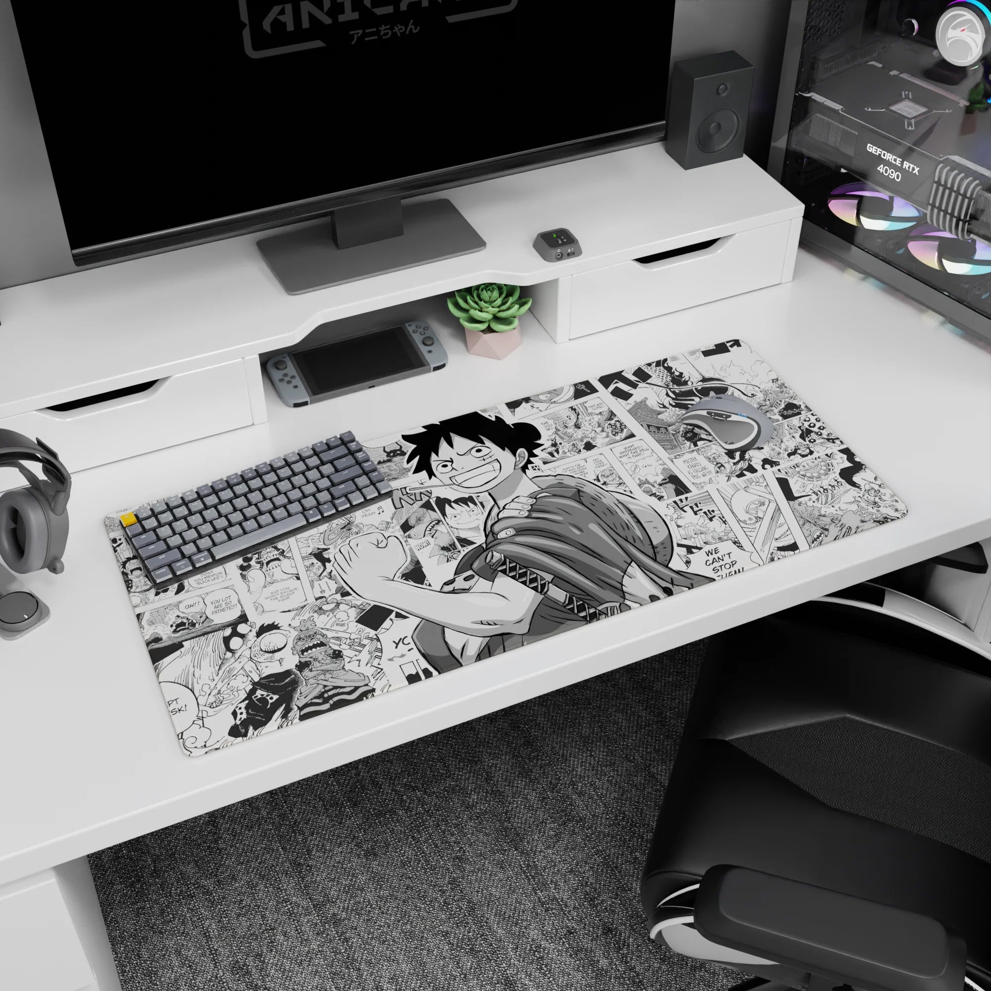 One Piece Deskmat | Mousepad | Deskpad - Luffy: Manga Hero - AniChan