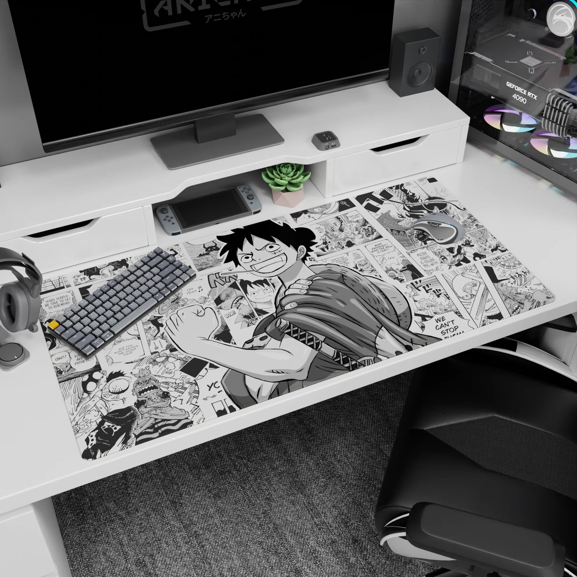 One Piece Deskmat | Mousepad | Deskpad - Luffy: Manga Hero - AniChan