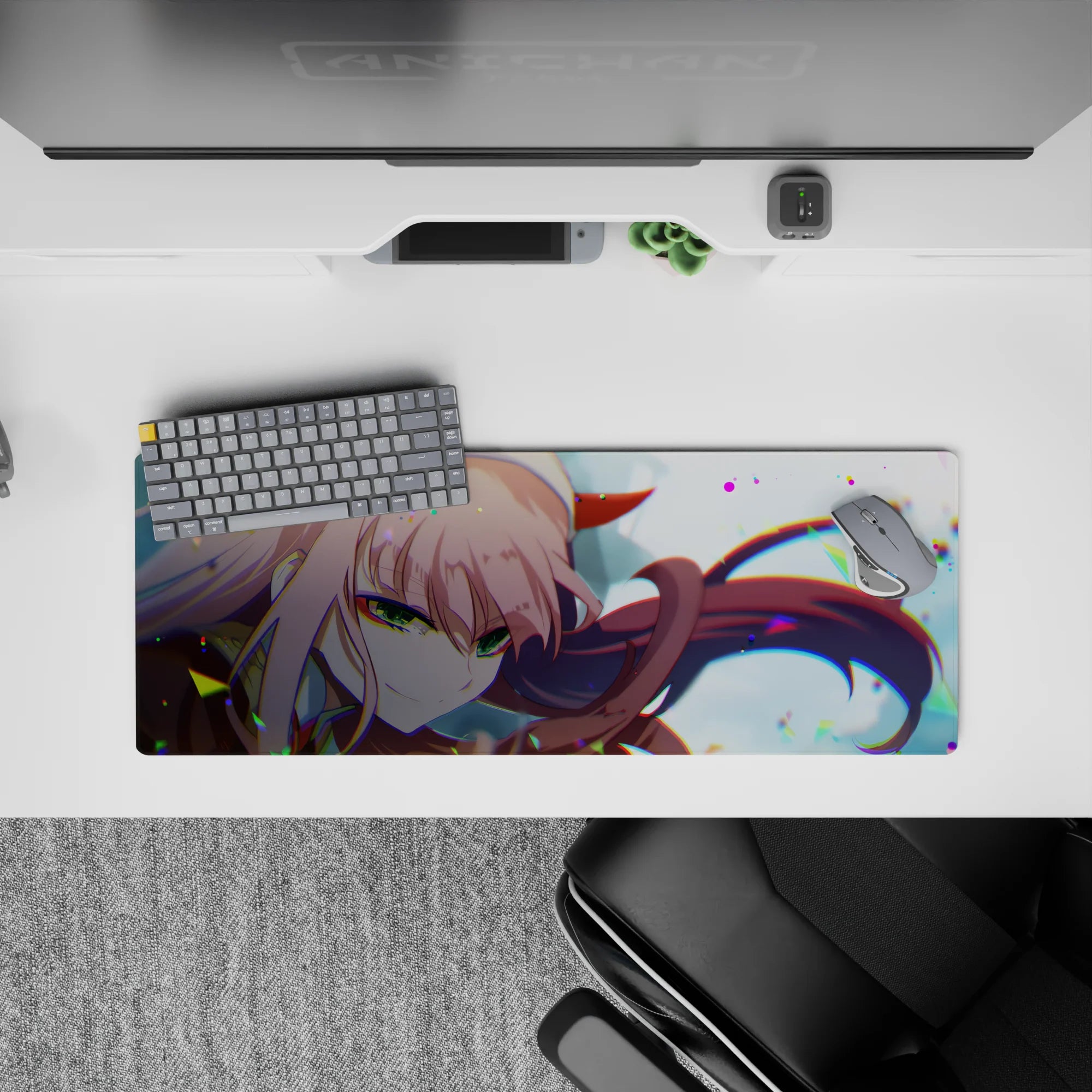 Darling In The Franxx Deskmat | Mousepad | Deskpad - Zero Two Neon Glare - AniChan