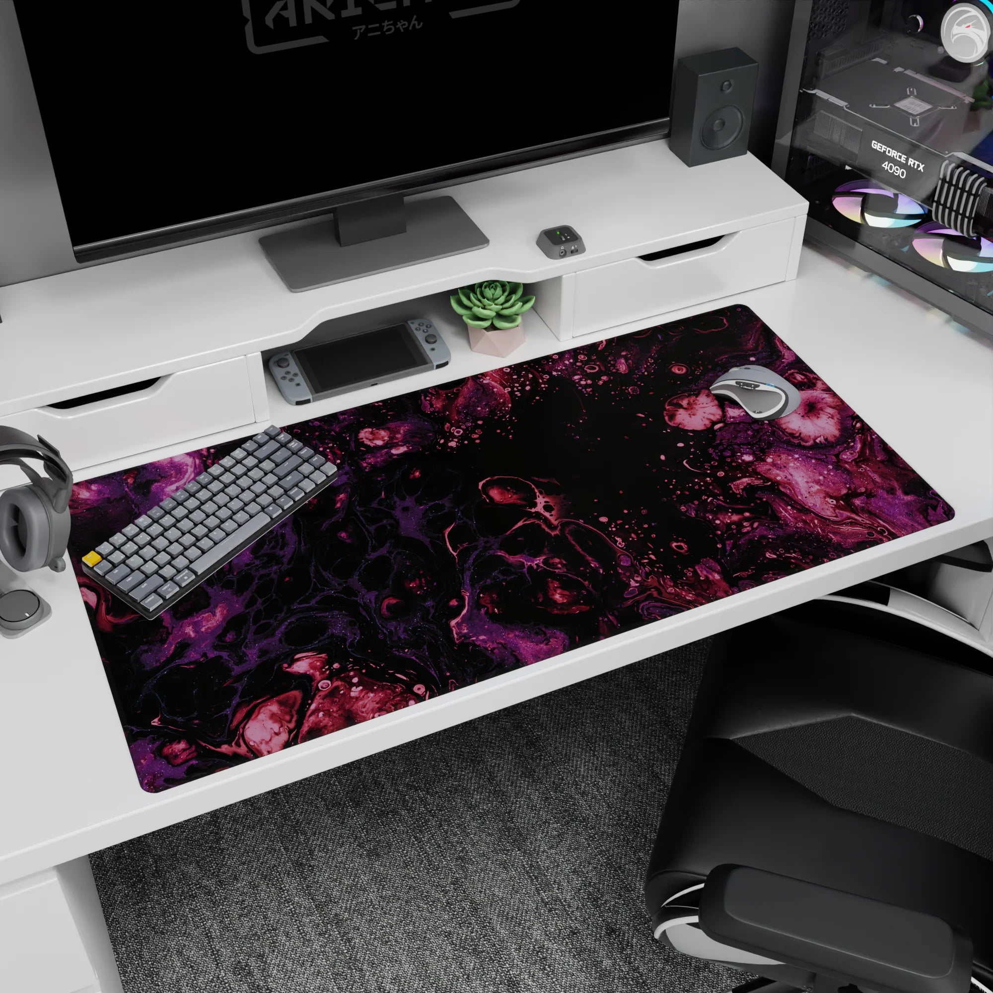 Liquid Abstract Deskmat | Mousepad | Deskpad - Nebula Flow - AniChan