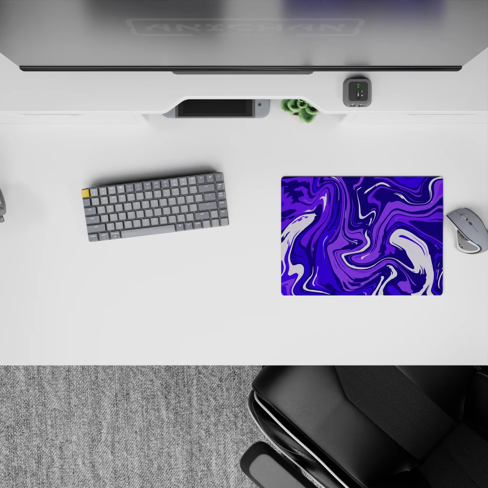 Liquid Abstract Deskmat | Mousepad | Deskpad - Purple Tide - AniChan