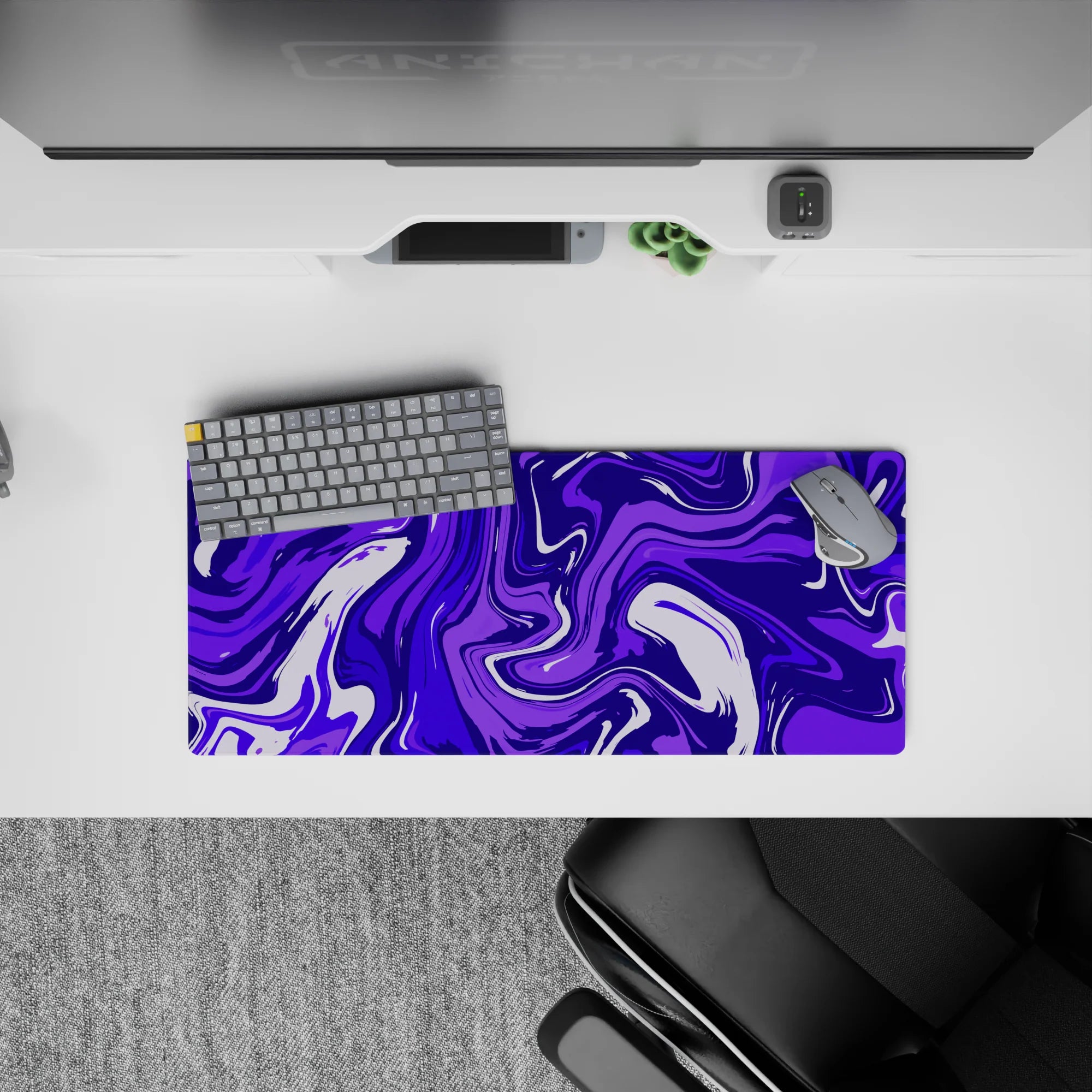 Liquid Abstract Deskmat | Mousepad | Deskpad - Purple Tide - AniChan