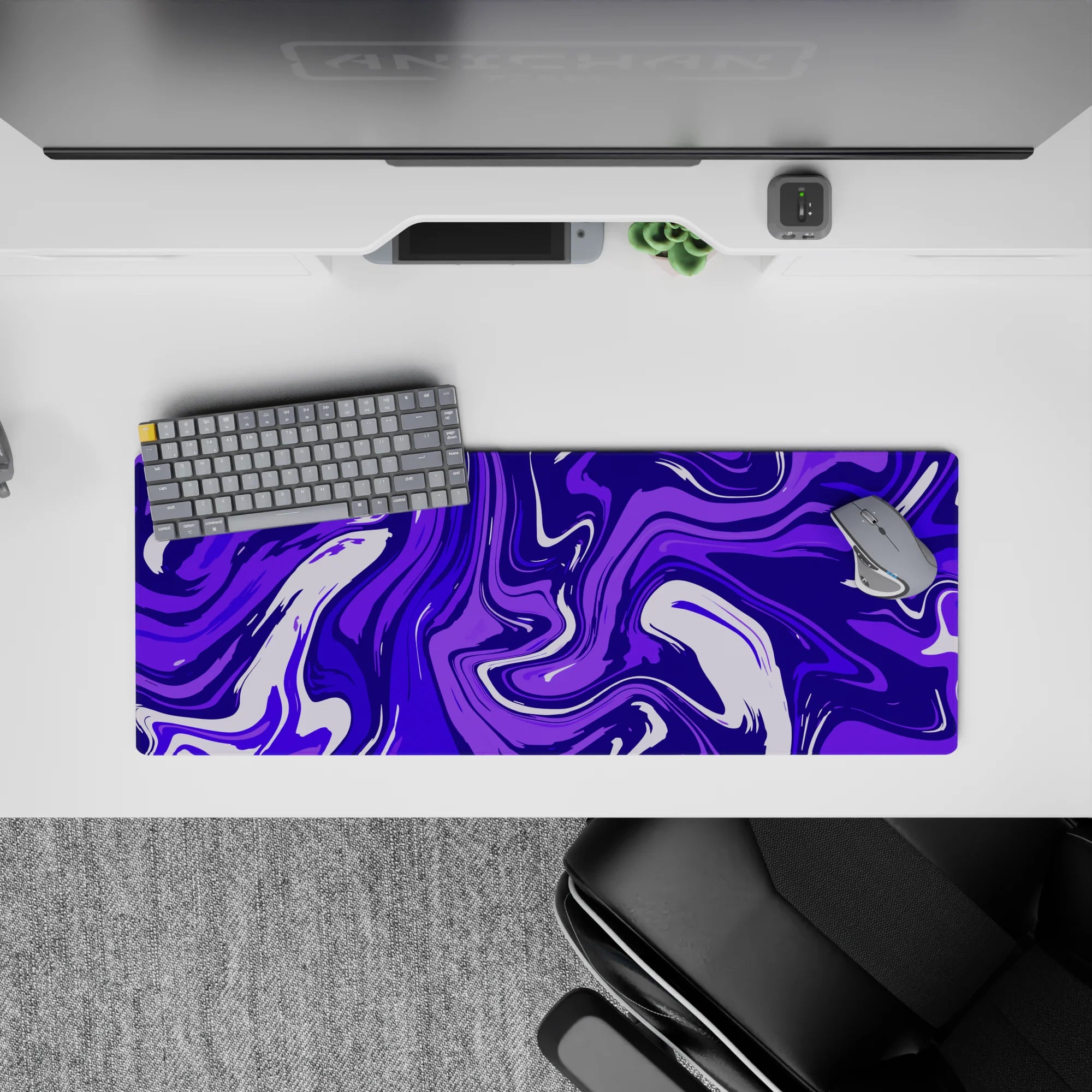 Liquid Abstract Deskmat | Mousepad | Deskpad - Purple Tide - AniChan