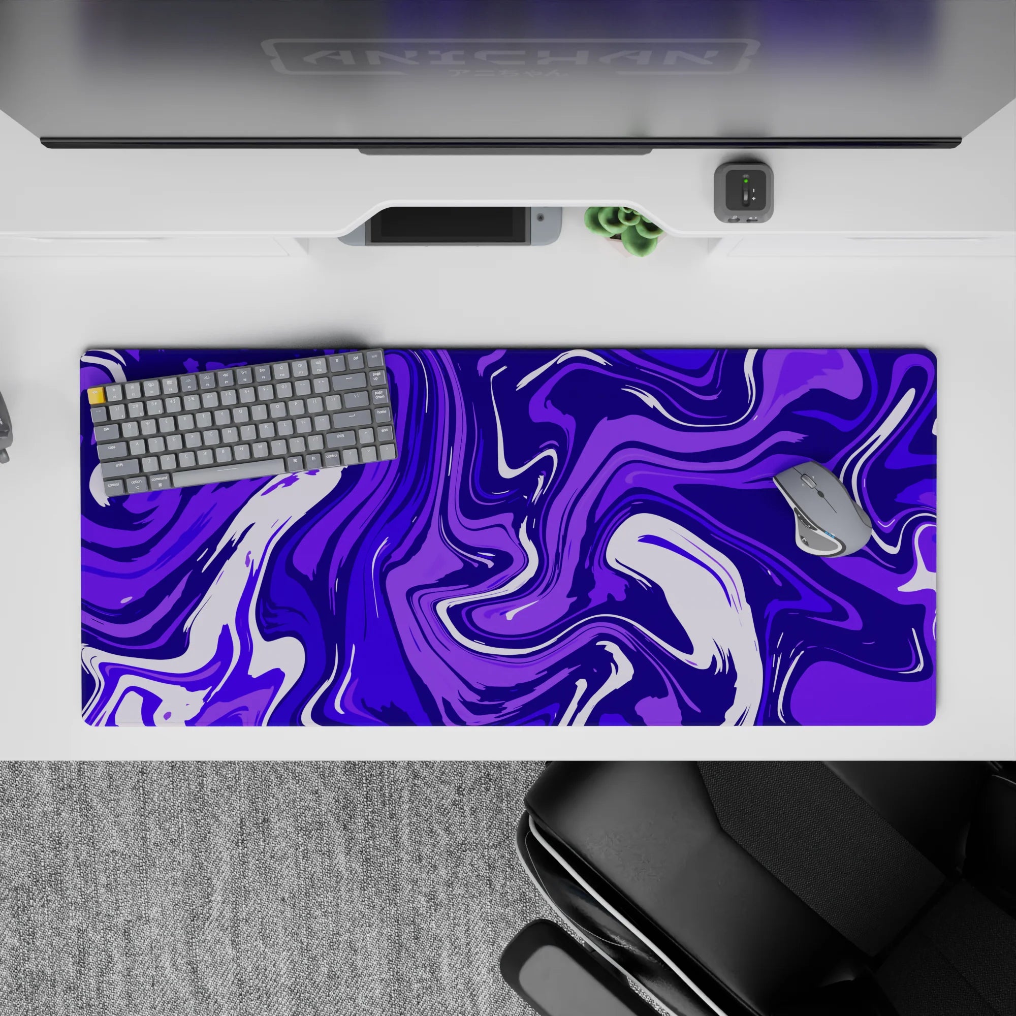 Liquid Abstract Deskmat | Mousepad | Deskpad - Purple Tide - AniChan