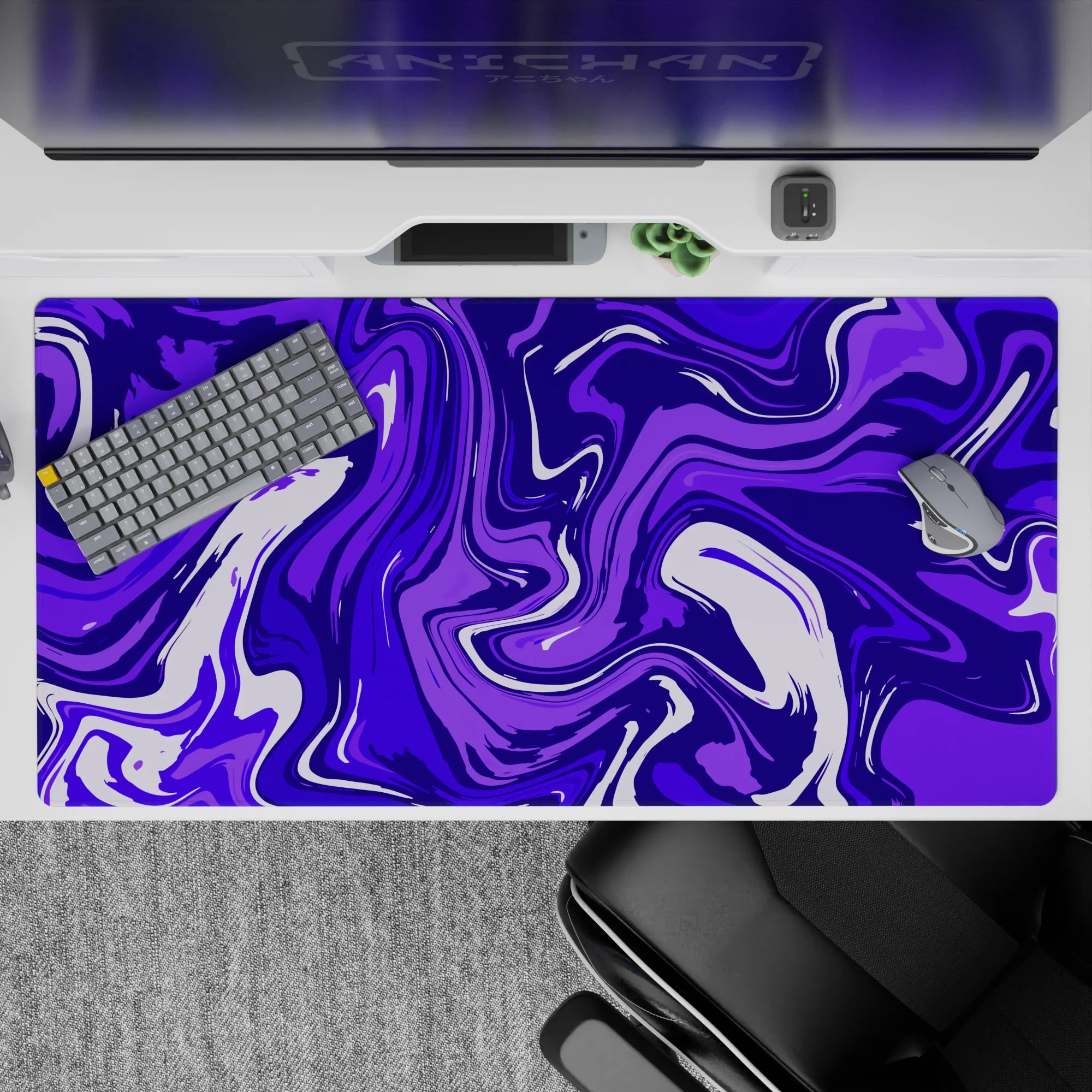 Liquid Abstract Deskmat | Mousepad | Deskpad - Purple Tide - AniChan