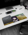 32x12 inches Rikka Takarada SSSS.GRIDMAN mouse pad, dreamy violet eyes looking up, black lace bonnet.