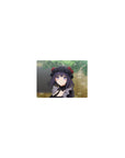 Classic anime girl mouse pad 14x10 inches with goth-cute lace bonnet, red roses, and violet-eyed artwork.