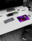 Lelouch Lamperouge anime mouse pad 14x10 inches in gold-trim uniform, crimson cape, cool determined stare.