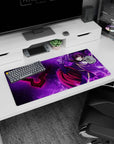 32x16 inches Lelouch Lamperouge mouse pad, crimson cape sweeping as lightning crackles behind him.
