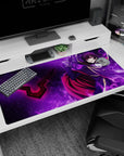 40x20 inches anime desk pad showing Lelouch Lamperouge staring coolly as lightning cracks behind his cape.