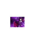 Classic anime mouse pad 14x10 inches featuring a caped commander in dark uniform with lightning backdrop.