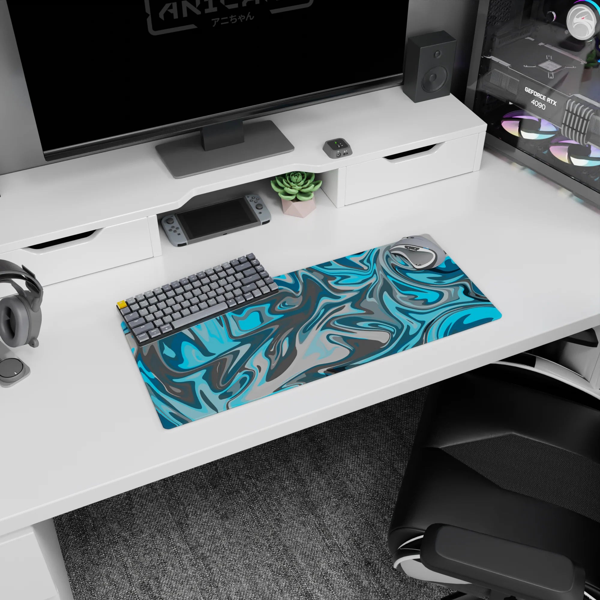 Liquid Abstract Deskmat | Mousepad | Deskpad - Chill Swirl - AniChan