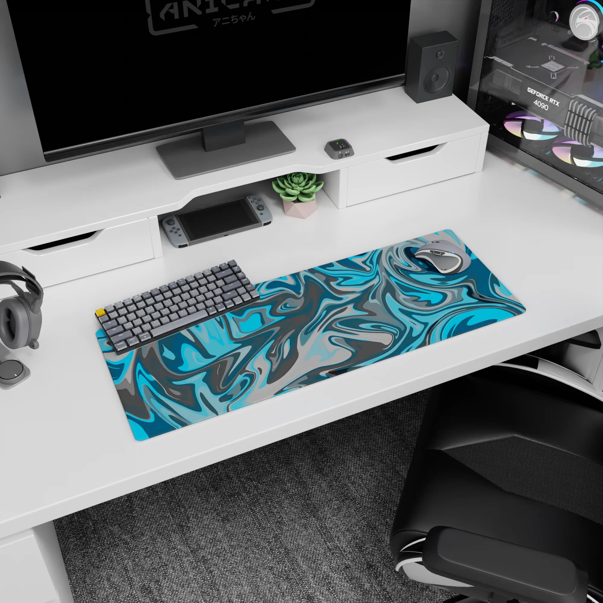 Liquid Abstract Deskmat | Mousepad | Deskpad - Chill Swirl - AniChan