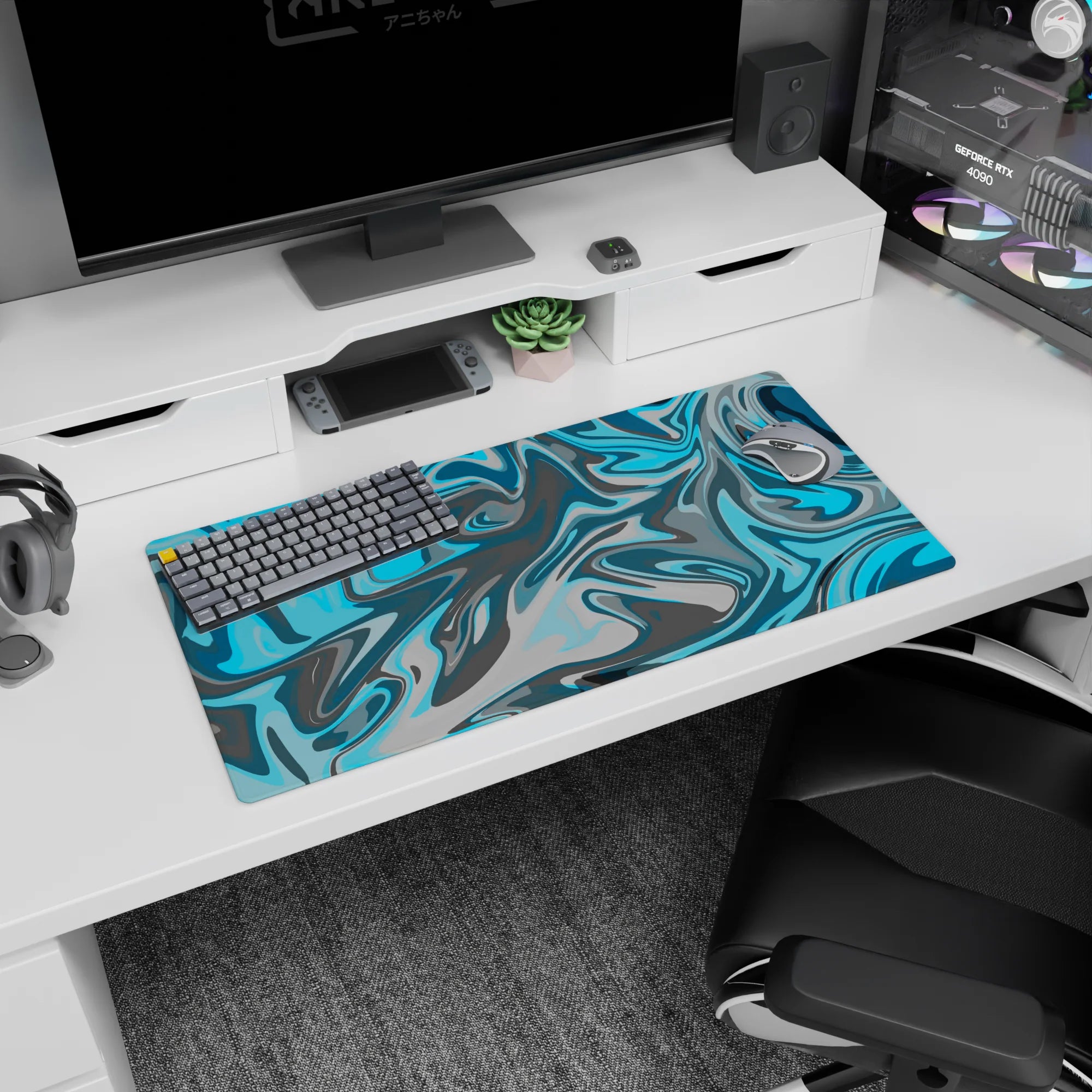 Liquid Abstract Deskmat | Mousepad | Deskpad - Chill Swirl - AniChan