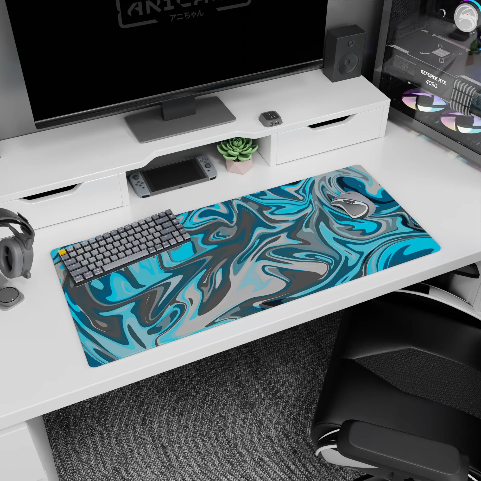 Liquid Abstract Deskmat | Mousepad | Deskpad - Chill Swirl - AniChan