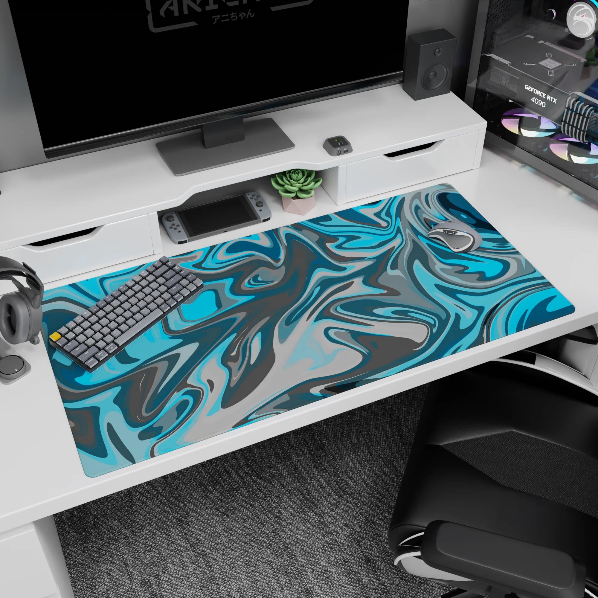 Liquid Abstract Deskmat | Mousepad | Deskpad - Chill Swirl - AniChan