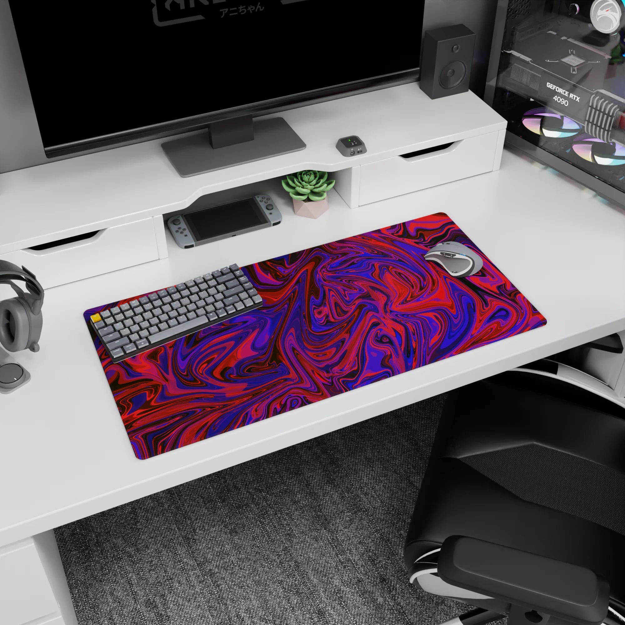 Liquid Abstract Deskmat | Mousepad | Deskpad - Vivid Swirl - AniChan