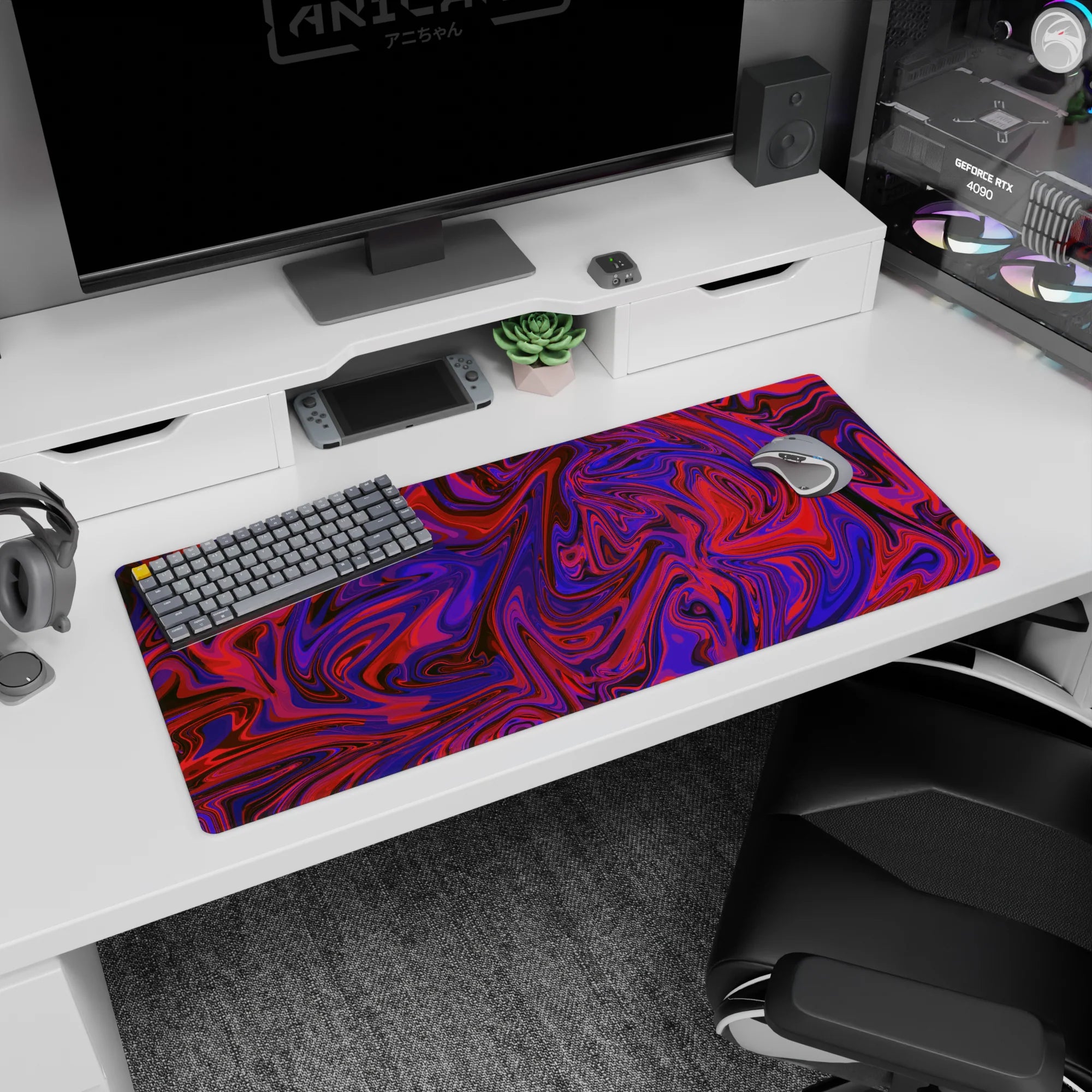 Liquid Abstract Deskmat | Mousepad | Deskpad - Vivid Swirl - AniChan