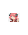 Classic anime girl mouse pad 14x10 inches with sweet, smug portrait and clean white background, smooth tracking.