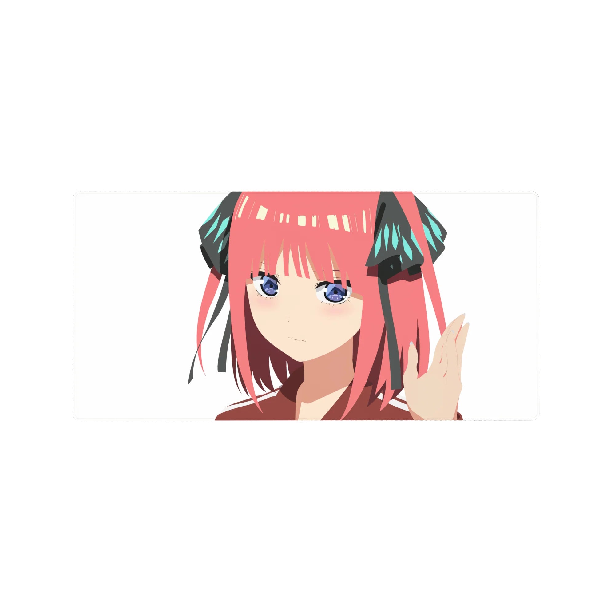 32x16 inches anime girl mouse pad with Nino Nakano on a clean white background, cute and classy design.