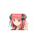 32x16 inches anime girl mouse pad with Nino Nakano on a clean white background, cute and classy design.