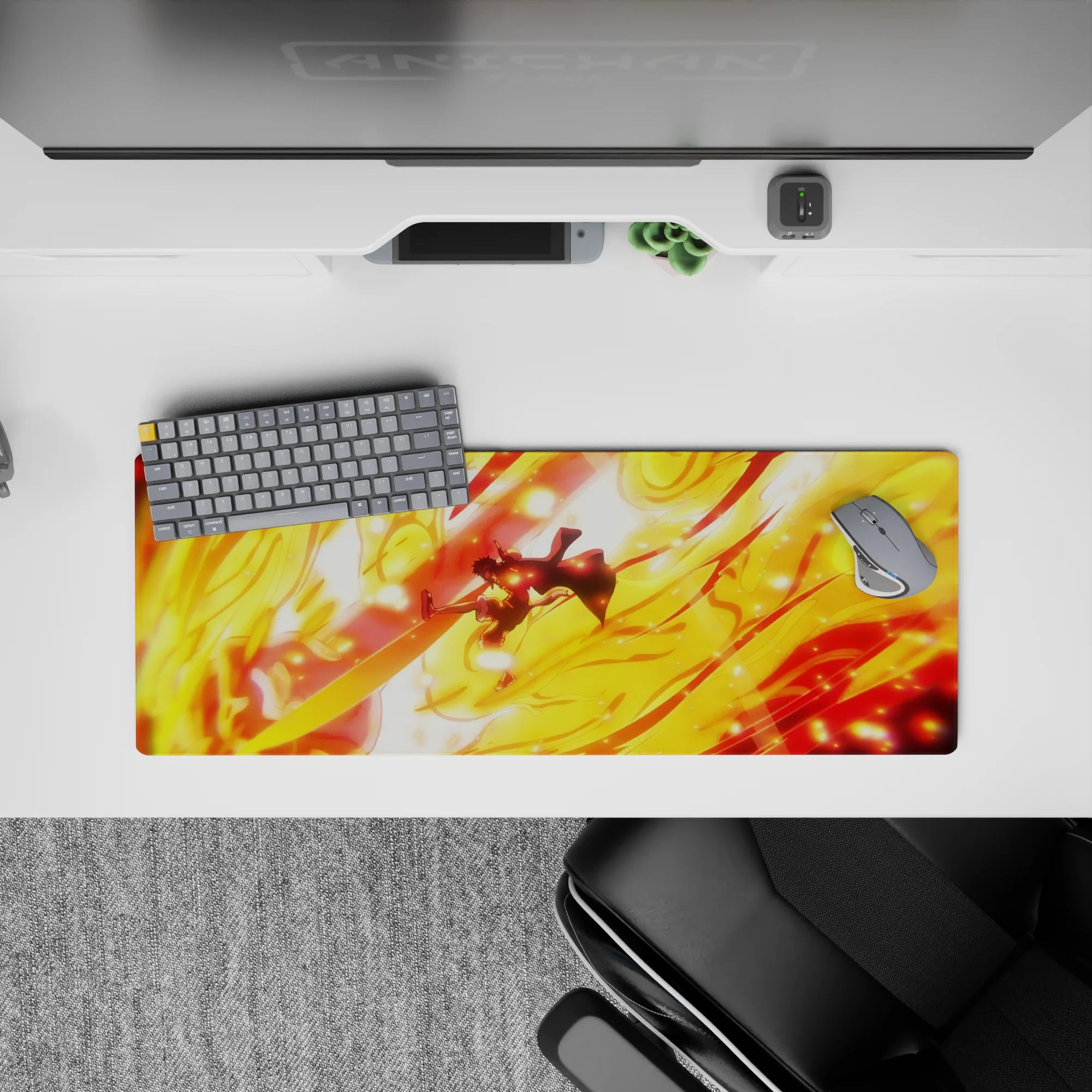 One Piece Deskmat | Mousepad | Deskpad - Luffy’s Blazing Attack - AniChan