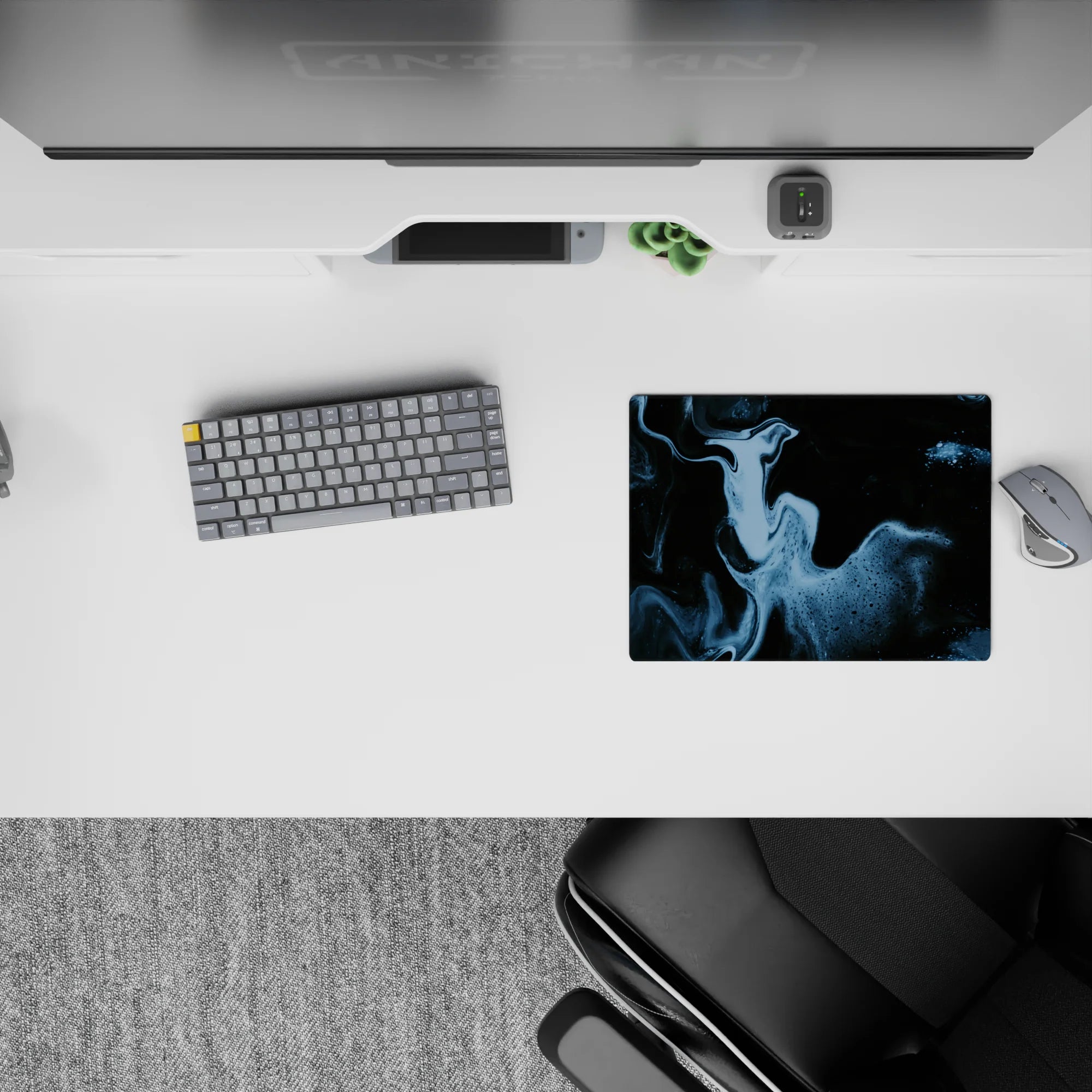 Abstract Deskmat | Mousepad | Deskpad - Dark Marble - AniChan