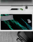 Abstract Deskmat | Mousepad | Deskpad - Neon Data Surge - AniChan