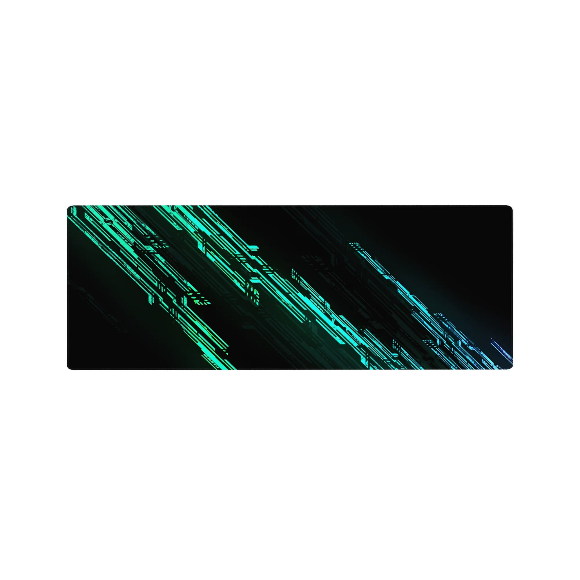 Abstract Deskmat | Mousepad | Deskpad - Neon Data Surge - AniChan