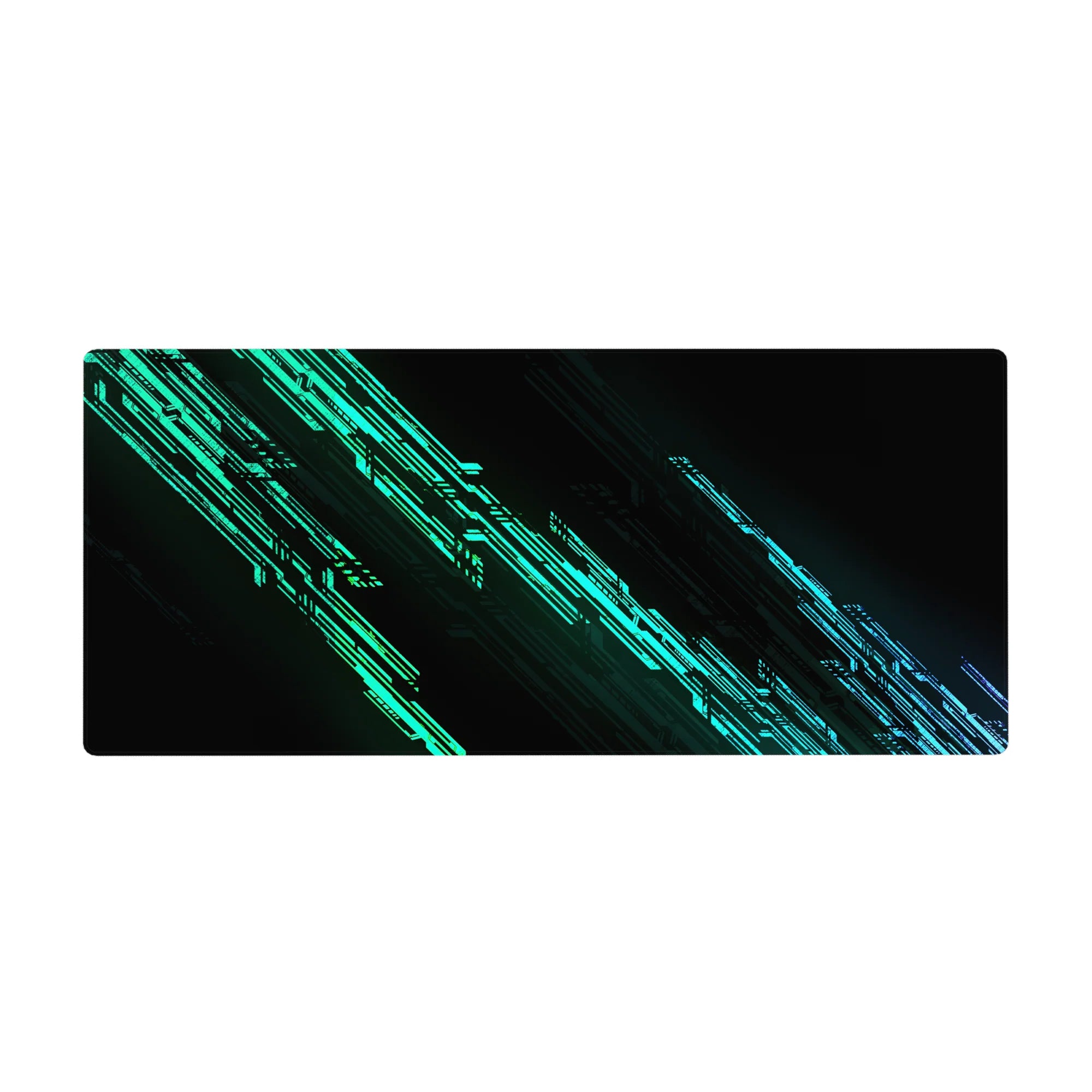 Abstract Deskmat | Mousepad | Deskpad - Neon Data Surge - AniChan