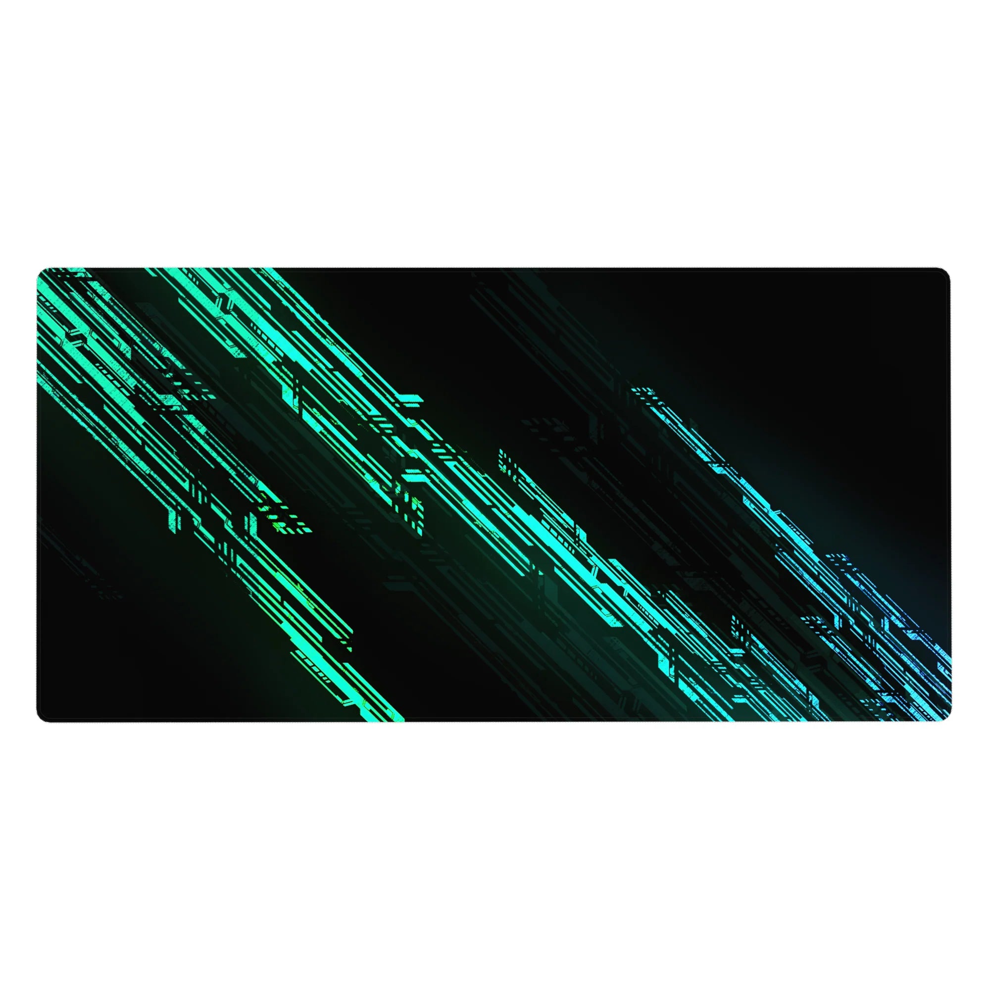 Abstract Deskmat | Mousepad | Deskpad - Neon Data Surge - AniChan