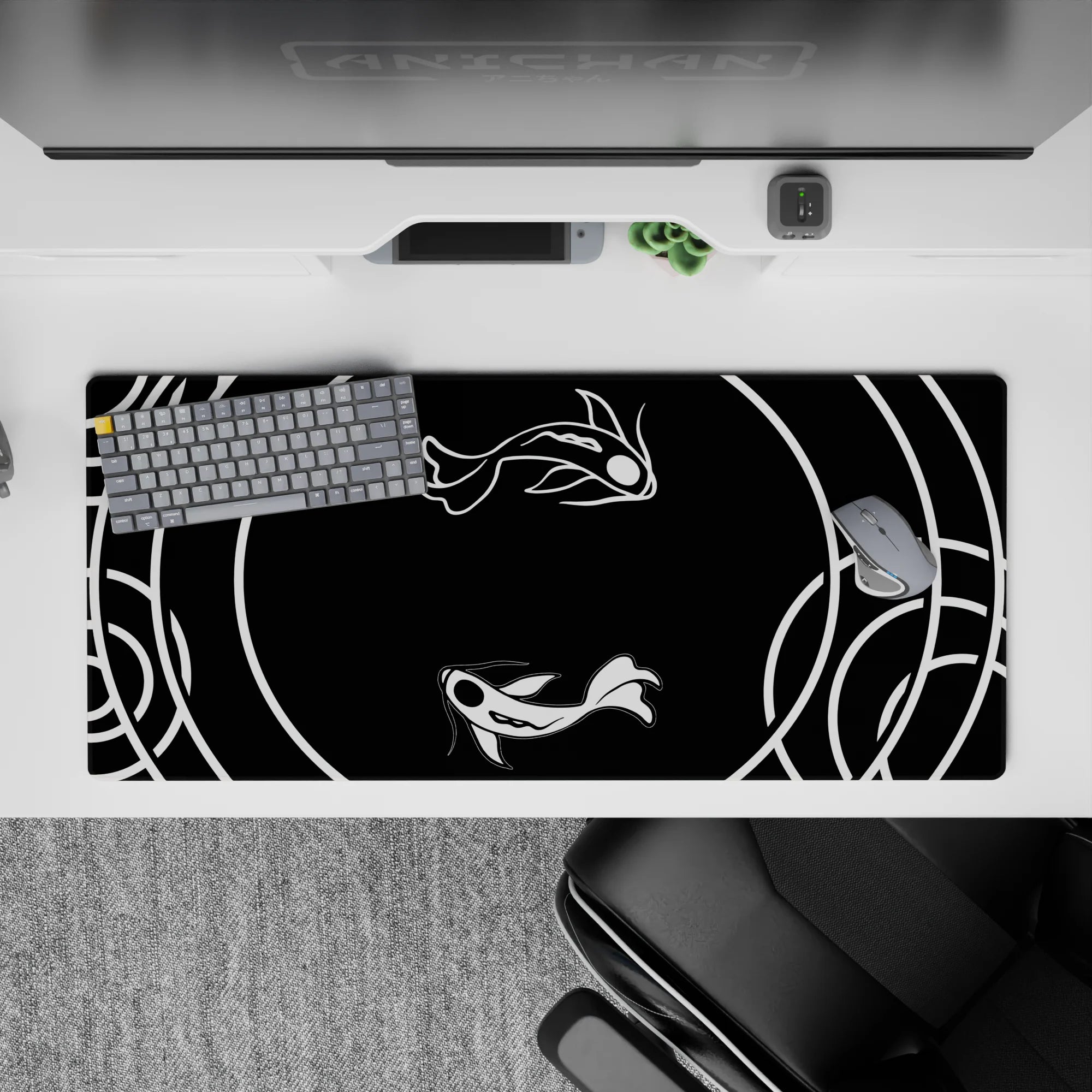 Zen-Japan Deskmat | Mousepad | Deskpad - Yin-Yang Koi Harmony - AniChan