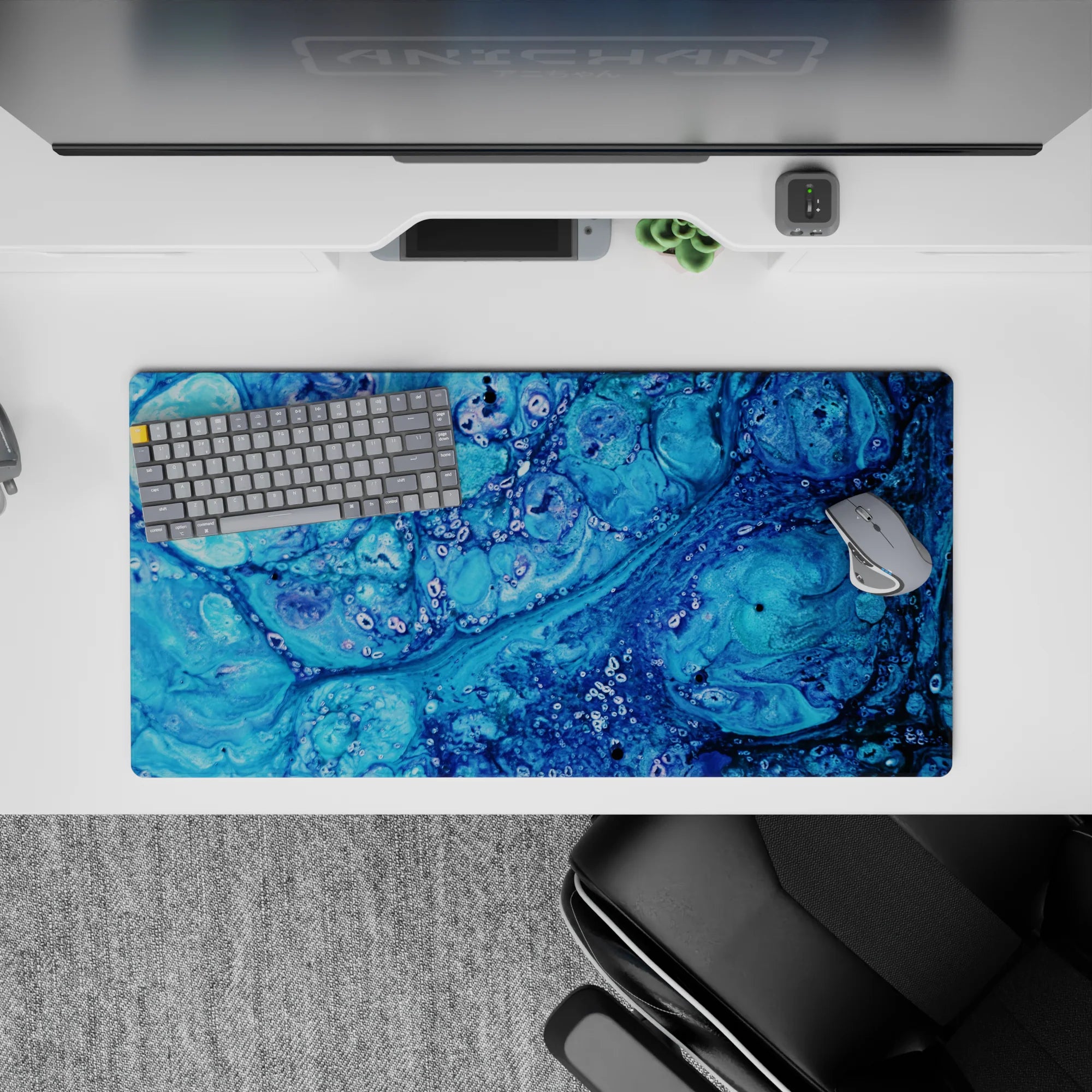 Liquid Abstract Deskmat | Mousepad | Deskpad - Ocean Depths - AniChan